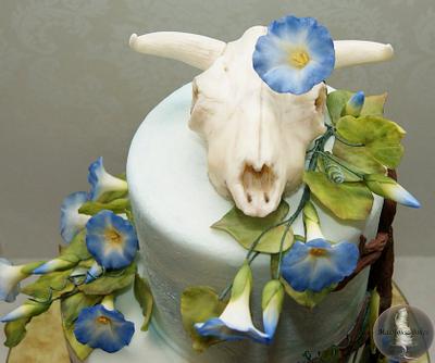 Wedding Cake Inspired by Georgia O'Keeffe - Cake by Tonya Alvey - MadHouse Bakes