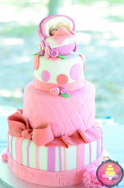 Pink Stroller Baby Shower Cake - Cake by Radhika Bhasin