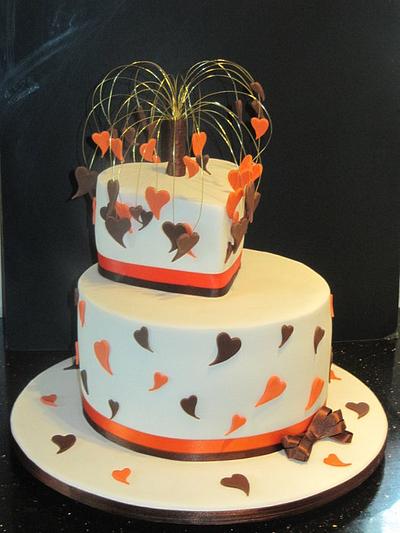 7" tall base tier heart shower wedding cake  - Cake by d and k creative cakes