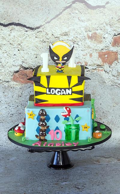 Wolverine, Super Mario and Fortnite  - Cake by Anchored in Cake