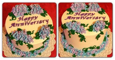 Hydrangea Anniversary - Cake by Tracy's Custom Cakery LLC