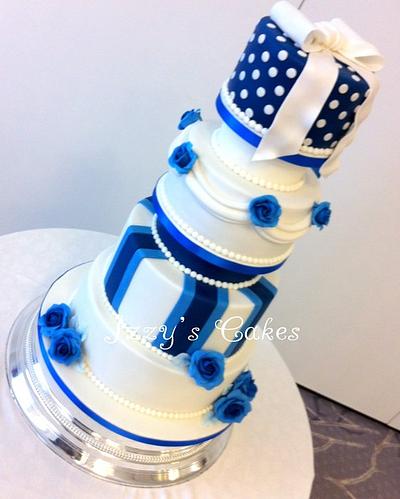 Royal Blue Wedding - Cake by The Rosehip Bakery