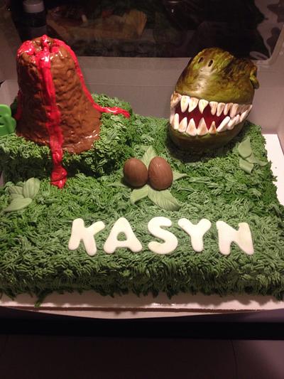 Dinosaur cake - Cake by Carolyn's Creative Cakes