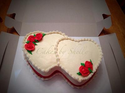 Two Hearts Become One - Cake by Shelly