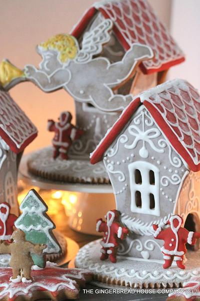 Santa & Deer Gingerbread House - Cake by Sayitwithginger