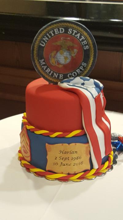 United States Marine retirement - Cake by Tiffany DuMoulin