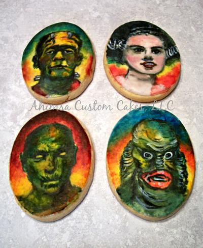 Classic Monsters ~ hand painted cookies - Cake by Ahimsa