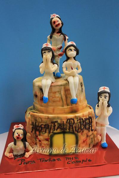 haloween cake nurses - Cake by Aroma de Azúcar