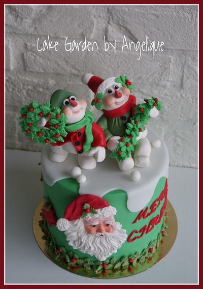 Christmas Snowmen - Cake by Cake Garden 