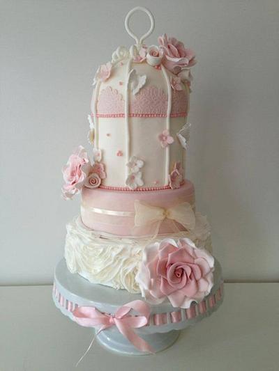 Romantic Birdcage Wedding cake - Cake by CakeyBakey Boutique