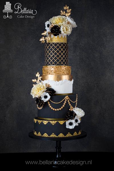 Romantic Great Gatsby weddingcake - Cake by Bellaria Cake Design 