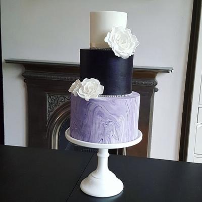 Purple Marble Wedding Cake - Cake by Klis Cakery