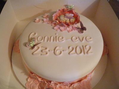 Baby Fairy In A Rose Christening Cake - Cake by lorraine mcgarry