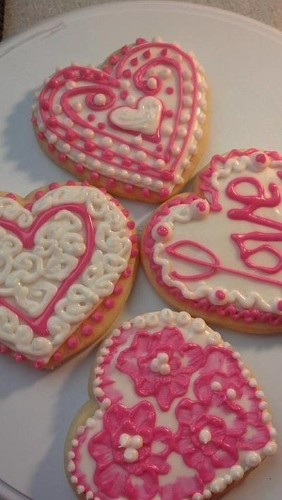 Pink Hearts - Cake by Sherry's Sweet Shop
