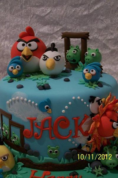 Angry Bird Explosion - Cake by shellsedibleart
