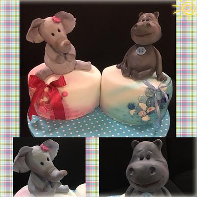 Elephand and Hippo  - Cake by 59 sweets