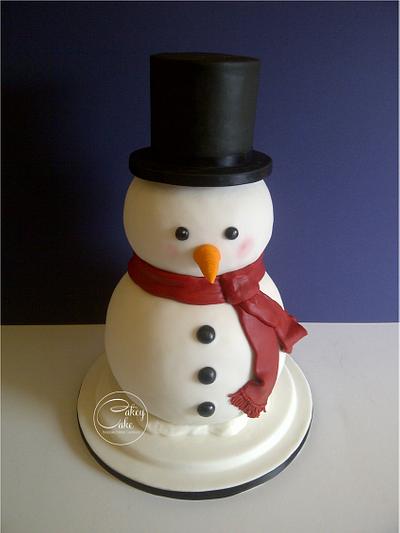 Christmas Snowman - Cake by CakeyCake