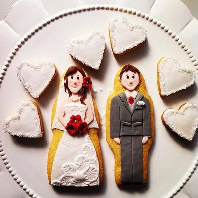 Bride and Groom cookies - Cake by Bella's Bakery