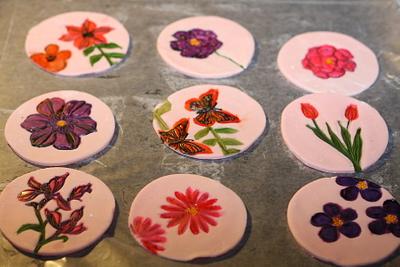 Hand Painted Cupcake Toppers - Cake by Sherry Webb