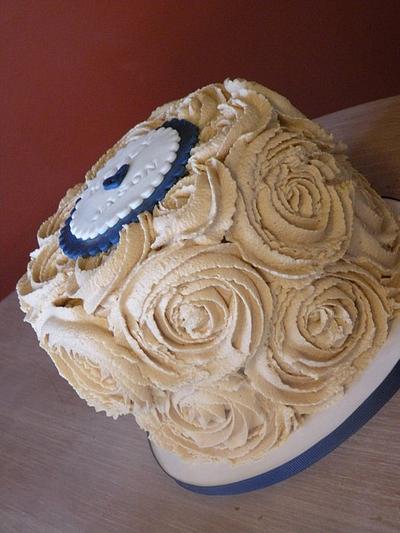 buttercream rosette bridal shower - Cake by Dani Johnson