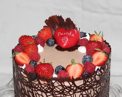 Fruit and heart  - Cake by Sugar Witch Terka 