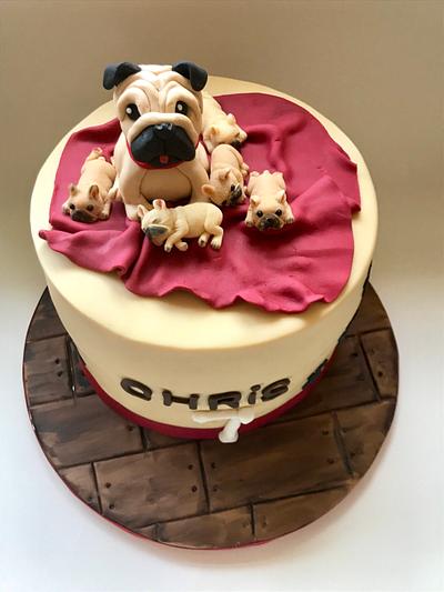 The pug family  - Cake by Ilona