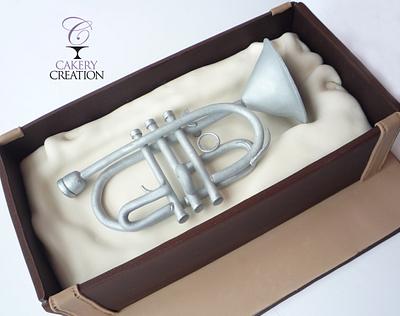 3D Trumpet cake - Cake by Cakery Creation Liz Huber