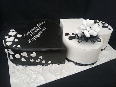 Two Hearts Engagement - Cake by Essentially Cakes