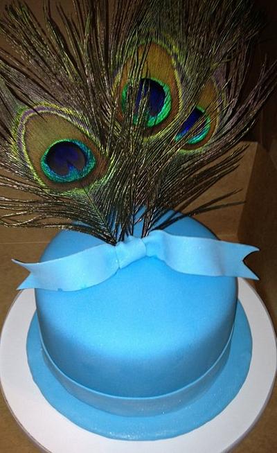 Peacock themed bridal shower cake  - Cake by cssweetsntreats