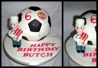 football cake with cheeky chef - Cake by The Snowdrop Cakery