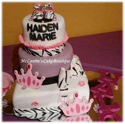 Zebra Print Baby Shower Cake - Cake by McLaurin's Cake Boutique