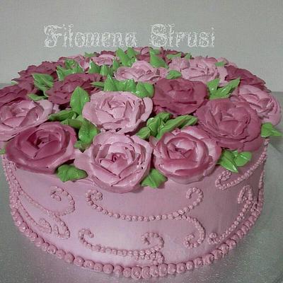 Whipping cream cake "Wilton style"😊 - Cake by Filomena