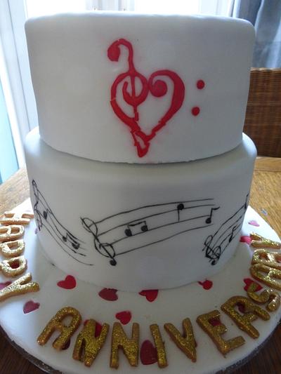Musicians Anniversary Cake - Cake by A Baker's Tale