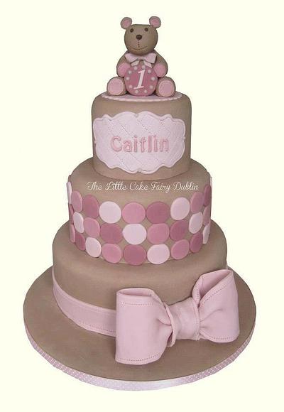 Teddy Bear 1st Birthday cake - Cake by Little Cake Fairy Dublin