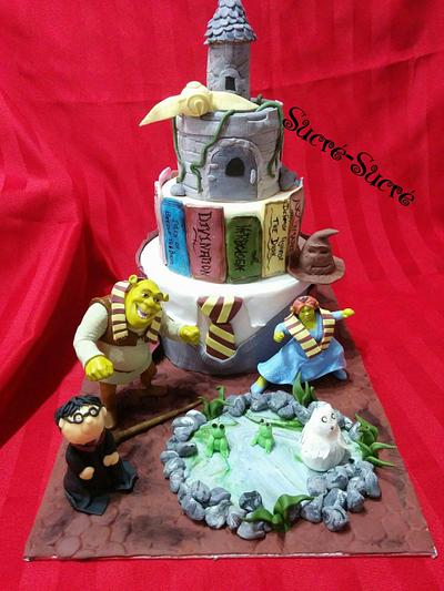 Harry Potter & Shrek cake - Cake by sucresucre