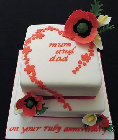 Ruby wedding  - Cake by Samantha Dean