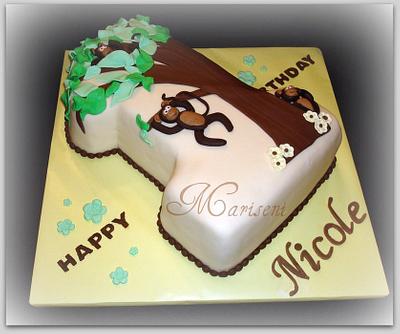 Monkey Themed First Birthday - Cake by Slice of Sweet Art