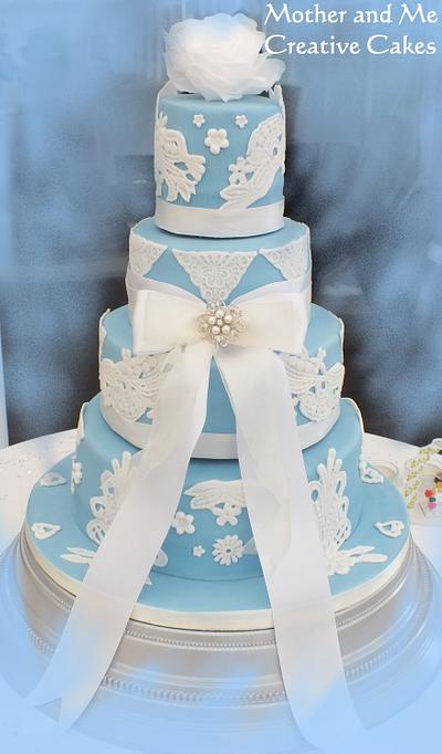 Cornflower Blue Wedding cake - Cake by Mother and Me Creative Cakes