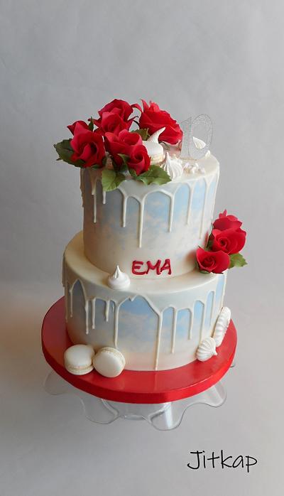 Roses birthday cake - Cake by Jitkap