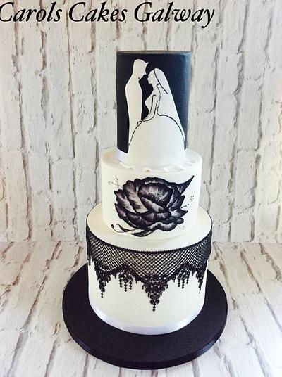 Lace silhouette  - Cake by Carols cakes Galway 