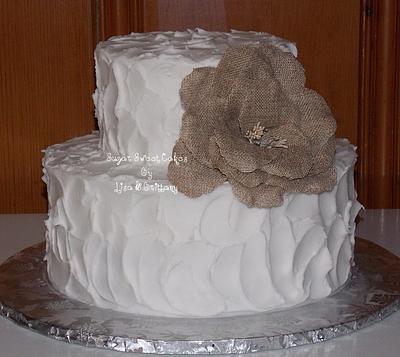 Vintage Burlap Flower - Cake by Sugar Sweet Cakes