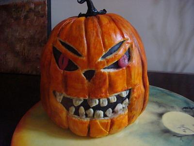 Halloween Pumpkin Cake with Attitude - Cake by Fifi's Cakes