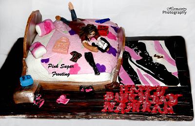 14th BIRTHDAY CAKE - Cake by pink sugar frosting