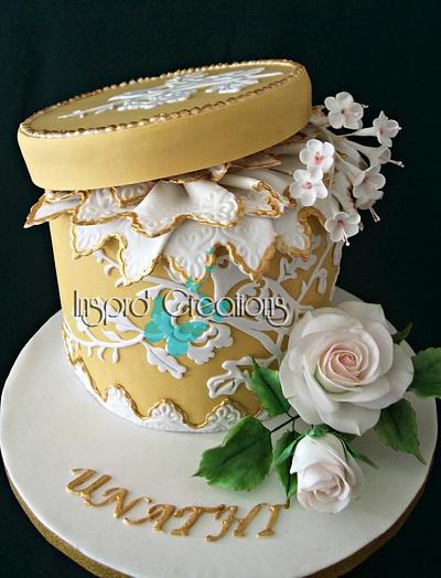 Hatbox and roses - Cake by Willene Clair Venter