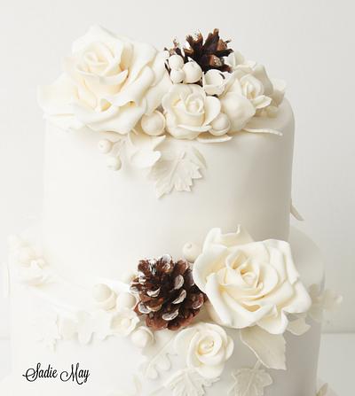 Winter Wedding Cake  - Cake by Sharon, Sadie May Cakes 