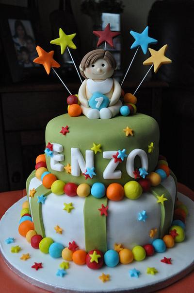 Enzo Celebrates with a Burst of Colour Cake - Cake by Ambeverly