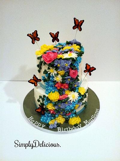 Spring Flowers - Cake by Simply Delicious Cakery
