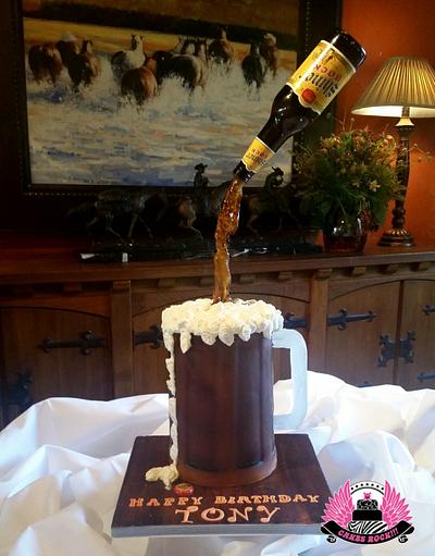 Shiner Bock Gravity-defying Beer Mug Cake - Cake by Cakes ROCK!!!  