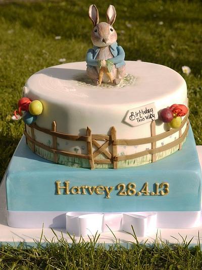 Peter Rabbit Christening/1st Birthday Cake - Cake by Scrummy Mummy's Cakes