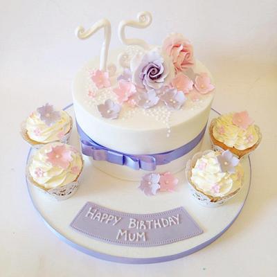 Pretty 75th Birthday Cake - Cake by Claire Lawrence